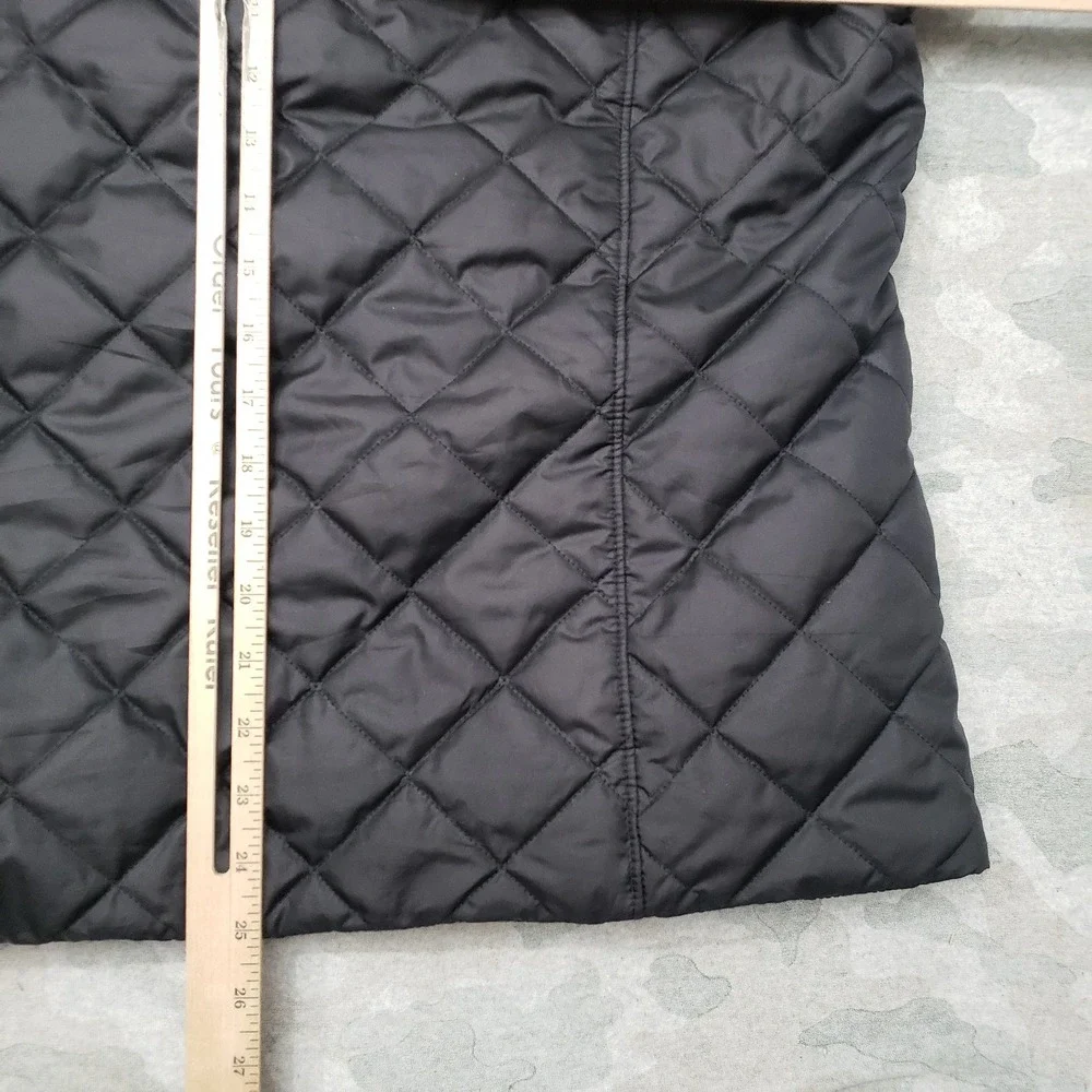 Columbia Jacket Womens XL Black Full Zip Hooded Diamond Quilted Fleece Lined - Picture 8 of 11